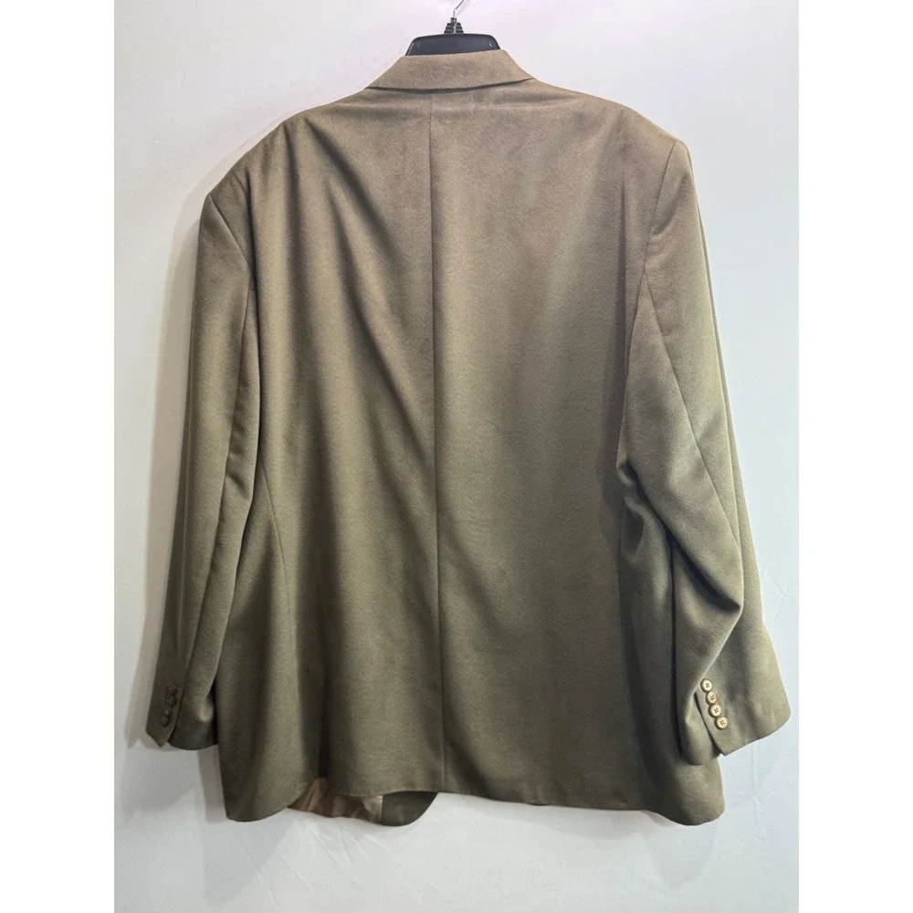 Chaps Ralph Lauren Mens 50L Olive Green Faux Suede Two Button Blazer Sport Coat